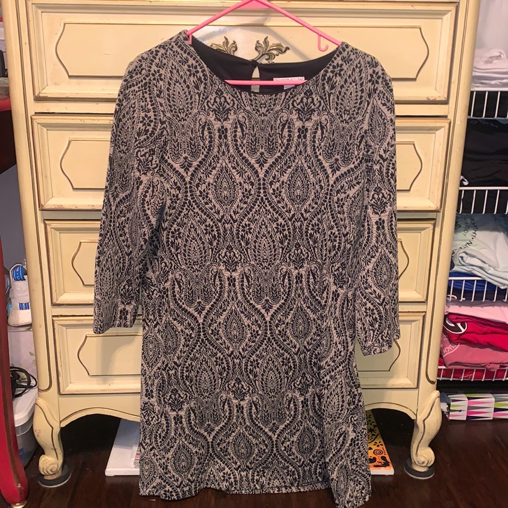 black and tan cocktail dress